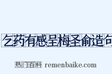 乞药有感呈梅圣俞造句是什么意思的图片